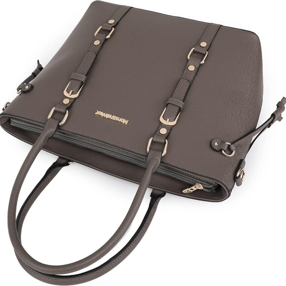 3PCS Women Purses Set Tote Bag Wallet Satchel Leather Zipper Gift - Picture 3 of 6